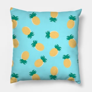 Pineapples on Blue Pillow