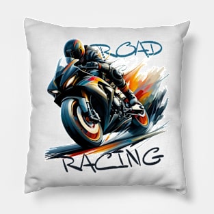 Cyber Road Racing Motorbike and Rider Pillow