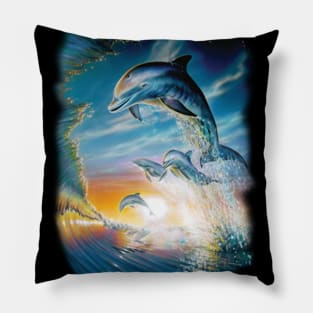 Happy Dolphin Family Pillow