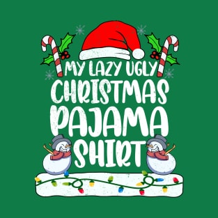 Family Lazy Pajamas 2021 Santa Ugly PJs Men Women Funny T-Shirt