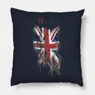 worn united kingdom flag Pillow