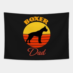 Boxer Dog Dad Father's Day Dog puppy Lover Cute Sunser Retro Funny Tapestry