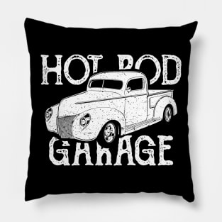 Hot Rod Garage Pickup Truck Pillow