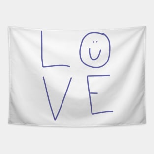 Love with a Smiley Face Tapestry