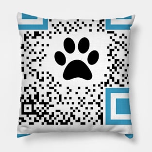 Scan Me QR Code Dog Paw Pillow