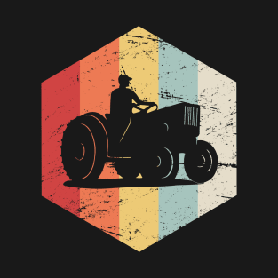 Retro Vintage Farmer Tractor Icon T-Shirt