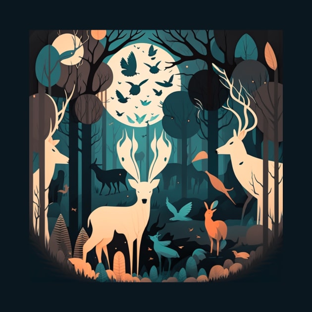 Enchanted Forest with Magical Animals by Star Scrunch