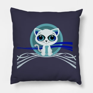 Kitten - Blue Pillow