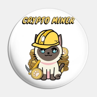 Cute Siamese cat is a crypto miner Pin