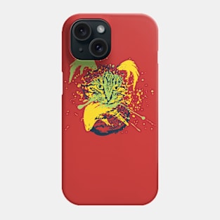 Cute Grunge Cat Portrait Phone Case