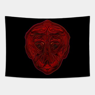 Red Alien face Tapestry