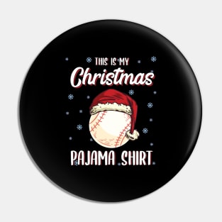 Christmas Pajama Baseball Ball Santa hat Pin