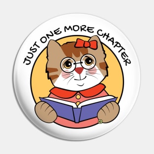 Book Lovers Cat One More Chapter Pin