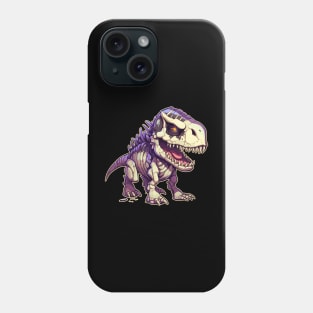 Skeleton Scary Chibi T-Rex Isometric Dinosaur Phone Case