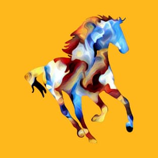 Colorful  Running Horse Art T-Shirt