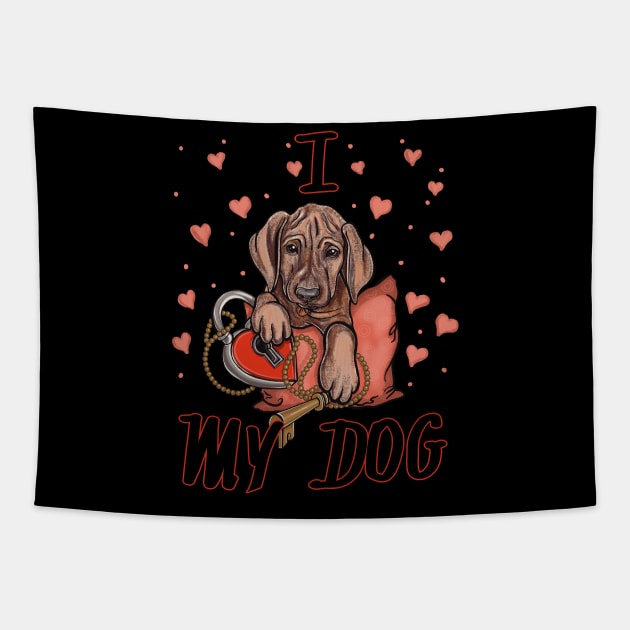 I love my dog Tapestry by Dugleidy Santos