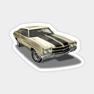 Vintage 1970 Chevrolet Chevelle SS Gold Magnet