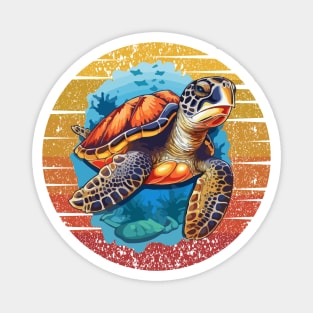 Retro Vintage Sea Turtle Magnet