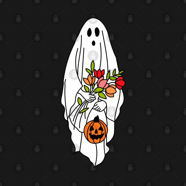 Floral Ghost, Ghost Silhouette, Ghost, Halloween, Pumpkin by IstoriaDesign