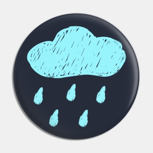 Chalkboard Raining Cloud Kids Drawing Pin