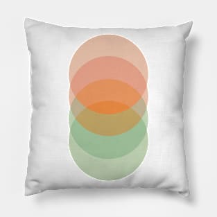 Mid Century Modern Retro 70s Circles Sunrise Pillow