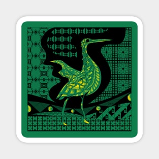 jade green agami heron garza in ecopop talavera azulejo pattern in pop wallpaper Magnet