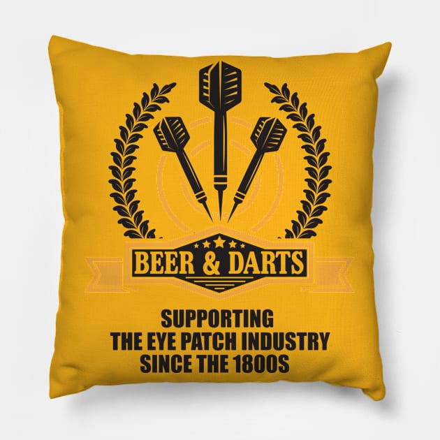 Beer and darts since 1800s Pillow by nektarinchen