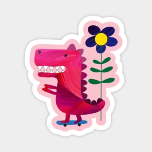 Dinosaur on skateboard Magnet