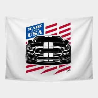 Mustang GT350 American Flag Made in the USA Tapestry