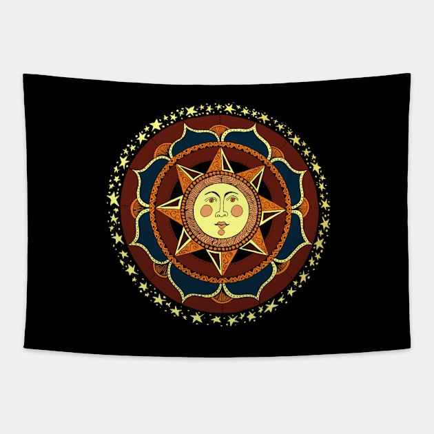 Sun Mandala Aztec Tapestry by Heartsake