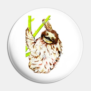 Sloth with moustache Pin