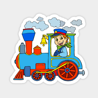 Boy Steam Engine Locomotive Magnet