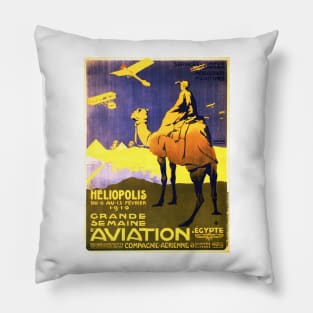 HELIOPOLIS EGYPT Great Aviation Air Plane Exhibition Vintage Travel Pillow