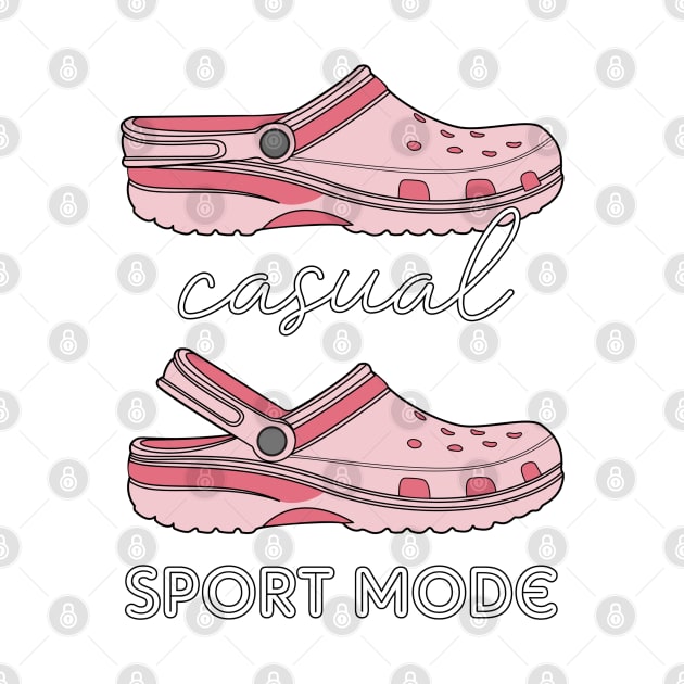 Casual Sport Mode Funny Pink Crocs by figandlilyco