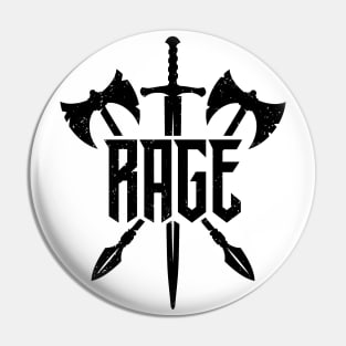 Barbarian Rage Weapons Vintage Pin