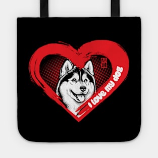 I Love My Siberian Husky - Durable dog - I Love my dog Tote