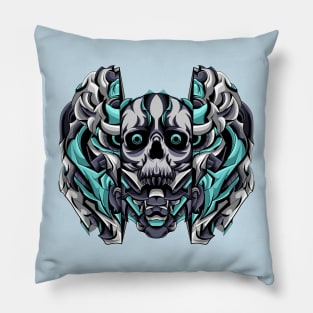 Skull Mecha Artwork Illustration Pillow