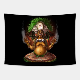 Aztec Mythology Deity Cihuateteo Tapestry