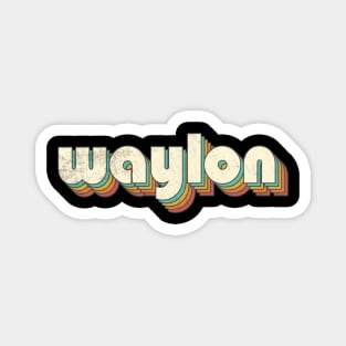 Retro Vintage Rainbow Waylon Letters Distressed Style Magnet