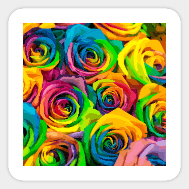 Colourful Roses Roses Sticker Teepublic