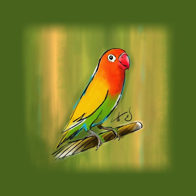 Fischer Lovebird Illustration by ChrisPaulFarias