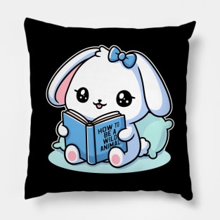 Cute Rabbit Learning To Be Wild Animal Pillow