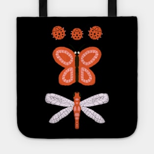 Cute critters ladybug butterfly and dragonfly Tote