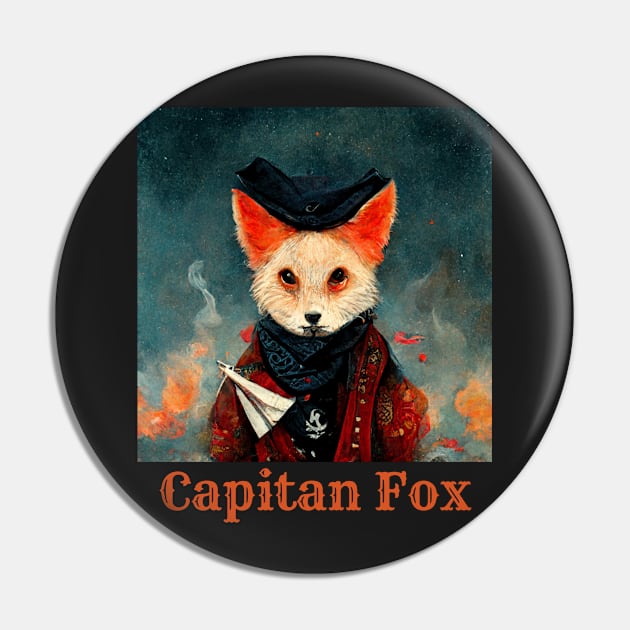 Pirate Capitan Fox Pin by DarkAgeArt