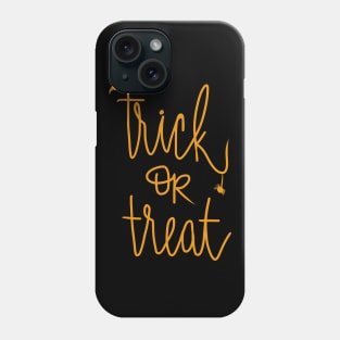 Trick Or Treat Spooky Halloween Spider Bat Phone Case