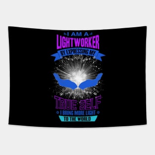 I am Lightworker -White Tapestry