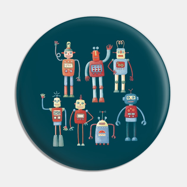 Retro Robots Pin by NicSquirrell