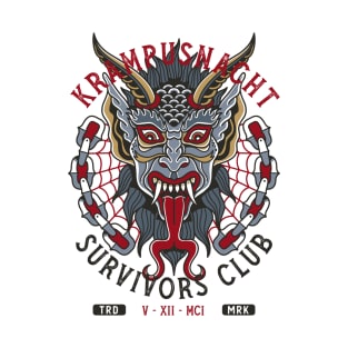 Krampus Survivors Club - Creepy Tattoo Style - Christmas Holiday Design T-Shirt