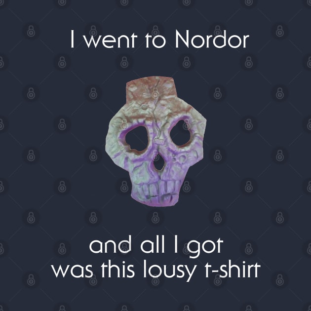 Nordor Face Lousy T-shirt White Text by Toy Culprits