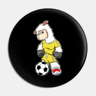 Alpaca as Soccer player with Soccer ball Pin